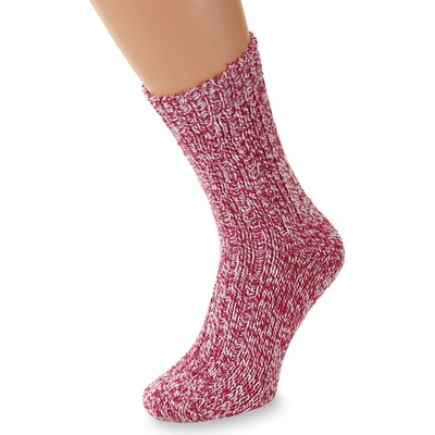 Wooline Vlnené ponožky 100% Merino voľný lem sýto ružové