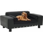 vidaXL Dog sofa 81x43x31 cm black pleather 170954