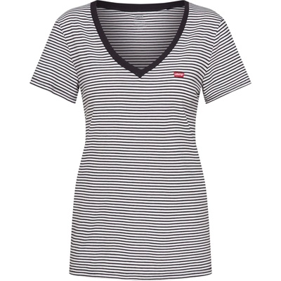 Levi's Тениска 'Perfect Vneck' сиво, бяло, размер XS
