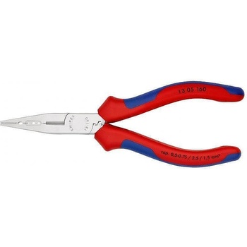 KNIPEX Клещи инсталаторски, хромирани, синьо-червена ръкохватка 160мм, Knipex (K1305160)