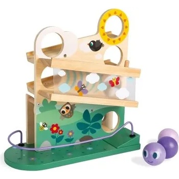 Janod - Дървена писта с топчета - Гъсеница (J08055)