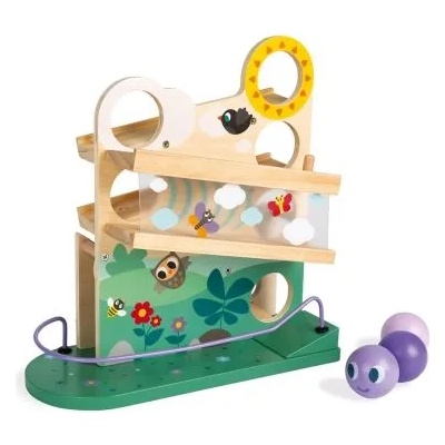 Janod - Дървена писта с топчета - Гъсеница (J08055)