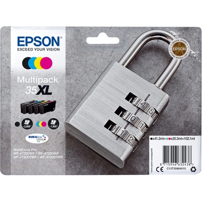 Epson Padlock C13T35964010 глава и патрон за мастиленоструен принтер 1 броя Оригинал Висок (XL) добив Черен, Синьо-зелен, Пурпурен, Жълт (C13T35964010)