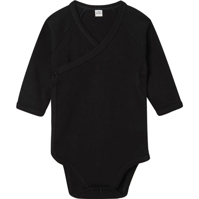 Babybugz Detské zavinovacie body s dlhými rukávmi Kimono Čierna