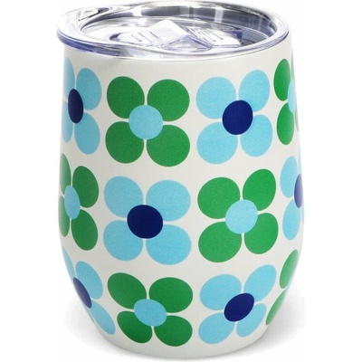 Rex London Cestovný hrnček 350 ml Blue and green Daisy