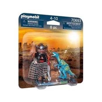 PLAYMOBIL Детски комплект за игра- Велосираптор и ловец на динозаври, Playmobil, 70693