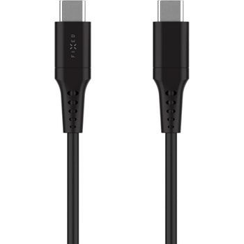 FIXED usb 2.0 гъвкав силиконов кабел usb-c/usb-c 0, 3 м, черен fixdls-cc03-bk (fixdls-cc03-bk)