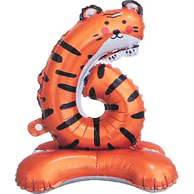 Prima-obchod Narozeninové nafukovací číslice stojící zvířátka barva 6 oranžová tygr