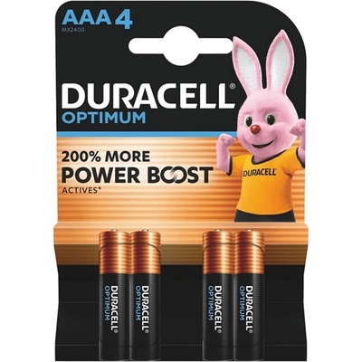 Duracell Батерия duracell optimum с дълъг живот aaa, алкална, 4 бр. /пакет (dl2025)