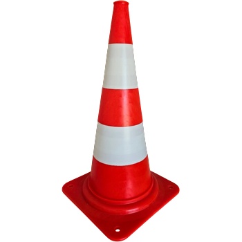 Пътен конус pvc 75 см - устойчив сигнализационен конус за пътища (s2020pvcfb)
