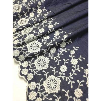 Denim s výšivkou 15019/008 cena za m2