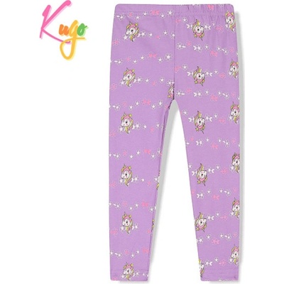 Kugo Dívčí legíny FL6737 fialová s jednorožci