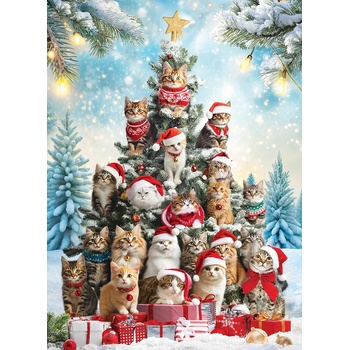 Image 1 of EUROGRAPHICS - Puzzle Cat Christmas Tree - 1 000 piese