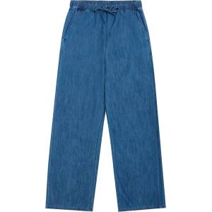 KnowledgeCotton Apparel Дамски ежедневен панталон Knowledgecotton apparel Women's Posey Wide Mid-Rise Casual trousers - Dark Blue Denim - размер XS (107-4113-0111)