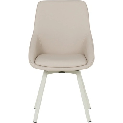 Carmen Трапезен стол Carmen WIGAN 1, до 120кг, силиконова кожа, праховобоядисана метална база, въртене на 360°, лате (bt-3532135)