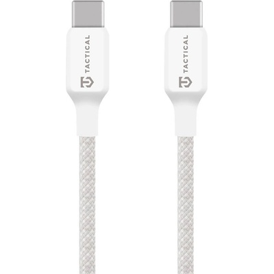 Tactical Здрав кабел с въжена оплетка и бързо зареждане за устройства с USB-C порт - Tactical Stitch Thread USB-C to USB-C Cable 60W (30 см) (бял) (57983126591)