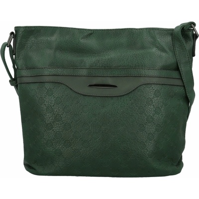 Módní dámská koženková crossbody kabelka Blandina tmavě zelená