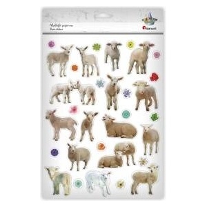 TITANUM Sheep paper stickers, flowers 31pcs