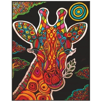 Colorvelvet Zamatový obrázok ŽIRAFA 47x35cm