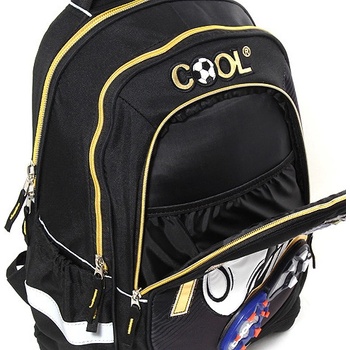 Goal batoh černý se zlatým zipem Cool
