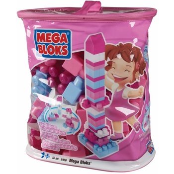 Mega Bloks Mega Kostky v plastovém pytli růžová 80 ks