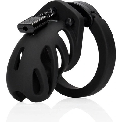 Shots ManCage Model 23 Black, silikónový pás cudnosti pre mužov 75 mm