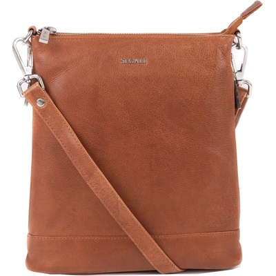 Segali dámská kožená crossbody kabelka 9060 cognac