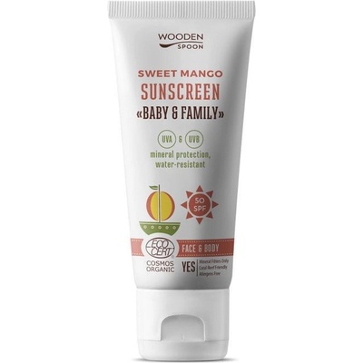 WoodenSpoon Baby & Family Mango opaľovacie telové mlieko SPF50 100 ml