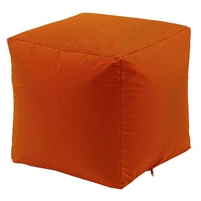 Pufrelax Пуф 80л. , Табуретка Куб - Teteron Neon Orange, Подходящ за използване на открито, Перящ се калъф, Пълнеж от Полистиролни перли