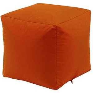 Pufrelax Пуф 80л. , Табуретка Куб - Teteron Neon Orange, Подходящ за използване на открито, Перящ се калъф, Пълнеж от Полистиролни перли