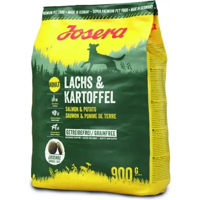 Josera dog lachs & kartoffel adult, пълноценна храна БЕЗ ЗЪРНО за порастнали кучета с чувствителни стомаси, със сьомга 0, 900 кг, Германия - 50005775