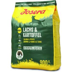 Josera dog lachs & kartoffel adult, пълноценна храна БЕЗ ЗЪРНО за порастнали кучета с чувствителни стомаси, със сьомга 0, 900 кг, Германия - 50005775
