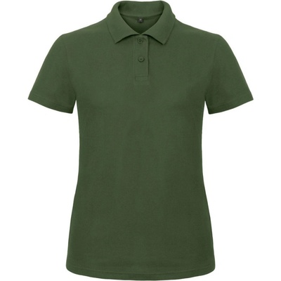 B&C Polokošile B&C ID.001 piqué krátký rukáv dámské COT 01ID1054000 Zelená lahvově