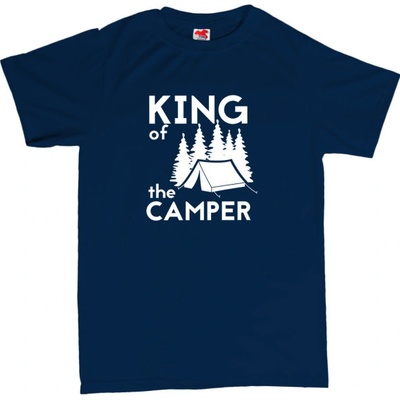 King of the camper stan pánské tričko s potiskem 401 modrá navy bílá
