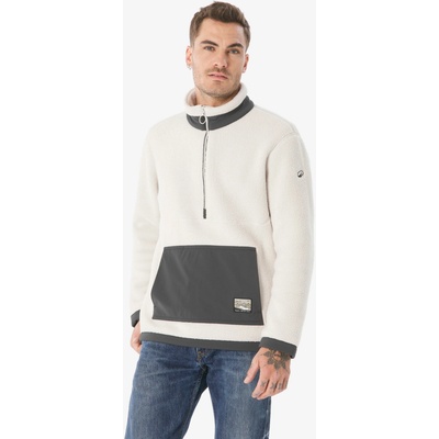 Quechua turistická mikina MH100 sherpa 1/2 zips béžová