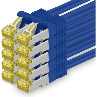 1aTTack. de Cat. 7 network cable 3.0 m blue pack of 10 Cat7 Ethernet cable network LAN cable raw cable 10 Gb s SFTP PIMF LSZH set patch cable with Rj 45 plug Cat. 6a - 4251073617015