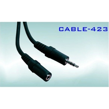 Royal Кабел Royal CABLE-423/5 H 3.5 stereo M/F, от 1x 3.5mm TRS(м) към 1x 3.5mm TRS(ж), 5m, черен, никелирани конектори