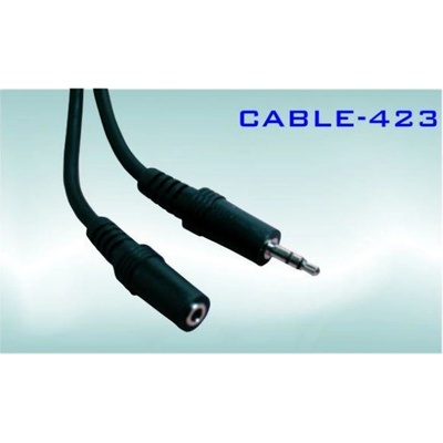 Royal Кабел Royal CABLE-423/5 H 3.5 stereo M/F, от 1x 3.5mm TRS(м) към 1x 3.5mm TRS(ж), 5m, черен, никелирани конектори