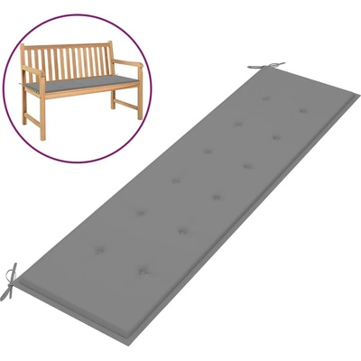 vidaXL Възглавница за градинска пейка сива 180x50x3 см оксфорд плат (43196)
