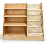 Pepita Montessori 2в1 Детска етажерка за книги 80 x 90 cm - Кафяв (60480)