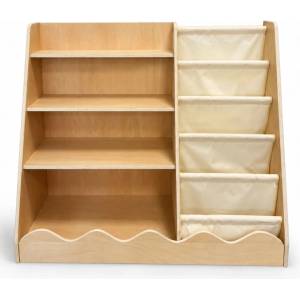Pepita Montessori 2в1 Детска етажерка за книги 80 x 90 cm - Кафяв (60480)