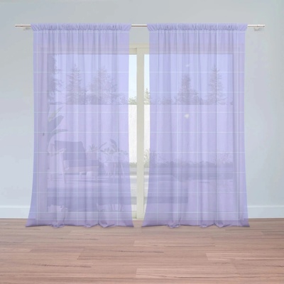 Sablio Záclony Štvorcový vzor fialovej: 2ks 150x250cm