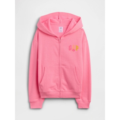 GAP dětská mikina na zip s logem růžová