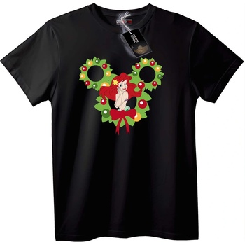 NOONEBRAND Тениска Коледен Ариел и Mickey - 2XL, White