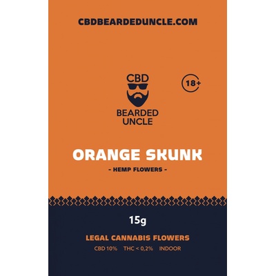Bearded uncle orange skunk indoor CBD 10% a THC 0,2% 15 g
