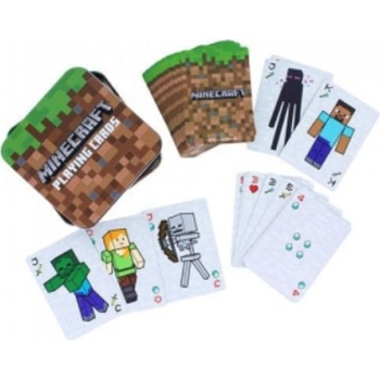 Curepink Hrací karty v plechové krabičce Minecraft