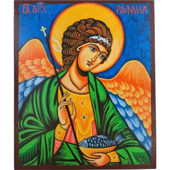 РЪЧНО РИСУВАНА ИКОНА СВЕТИ АРХАНГЕЛ РАФАИЛ