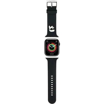 Karl Lagerfeld Каишка Karl Lagerfeld 3D Rubber Karl Head за Apple Watch 38/40/41mm, черна (KF001840-0)