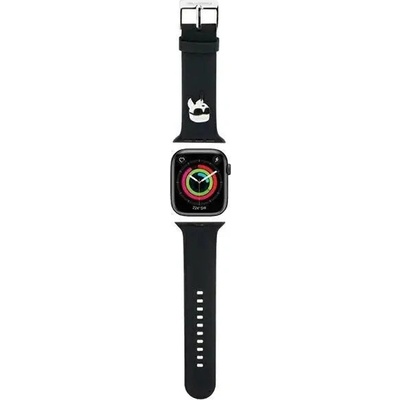 Karl Lagerfeld Каишка Karl Lagerfeld 3D Rubber Karl Head за Apple Watch 38/40/41mm, черна (KF001840-0)