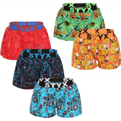 Styx 5PACK dámske trenky art športová guma viacfarebné (5T1367834)